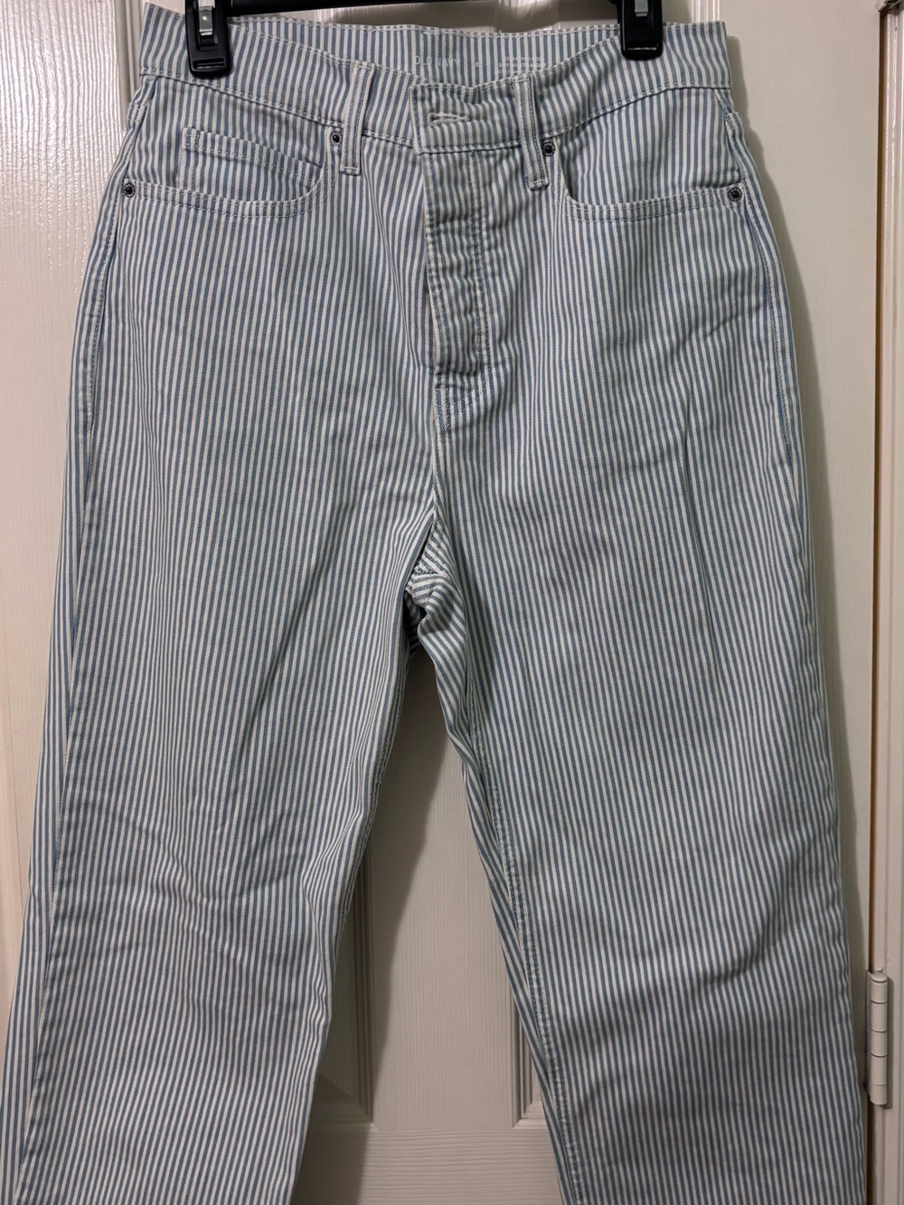 Striped womens Jeans - Blue/White